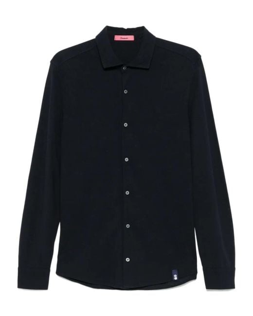 Drumohr Blue Cotton Shirt for men