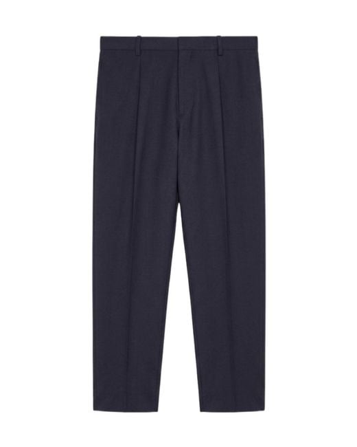 Jil Sander Blue Cropped-Leg Relaxed Trousers for men