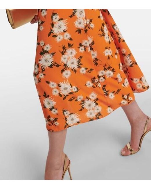 Emilia Wickstead Orange Florencia Floral Crêpe Georgette Shirtdress