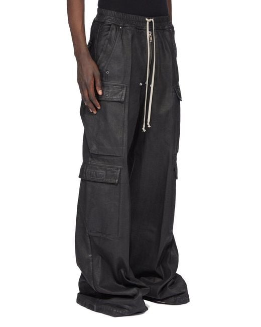 Rick Owens Black Double Cargo Jumbo Belas for men