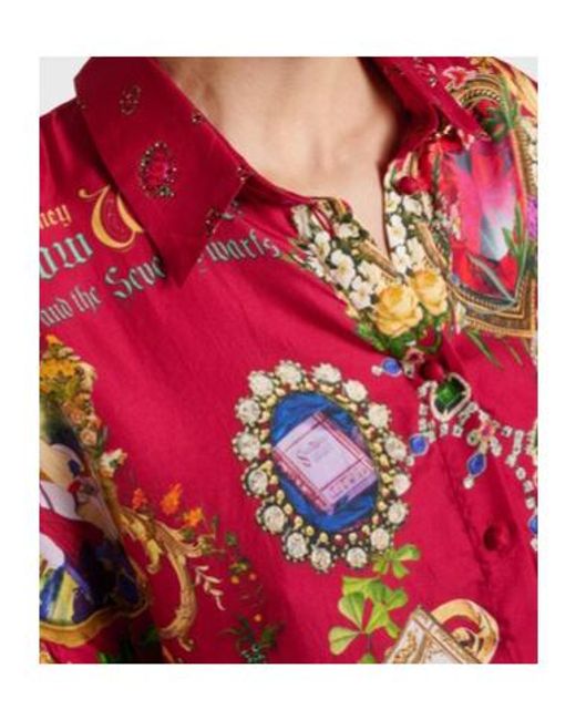 Camilla Red Printed Silk Shirt