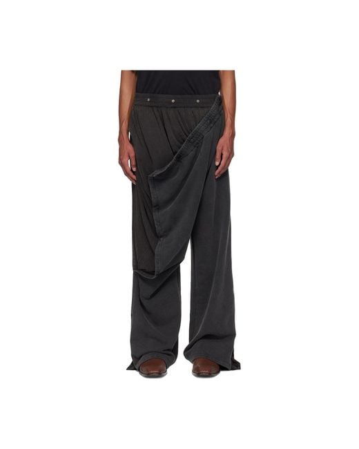 Y. Project Black Snap-Button Wide-Leg Sweatpants for men