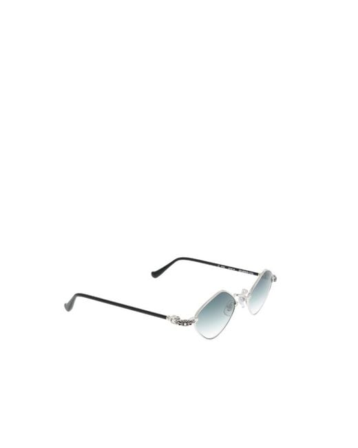 Chrome Hearts White Geometric-Frame Sunglasses