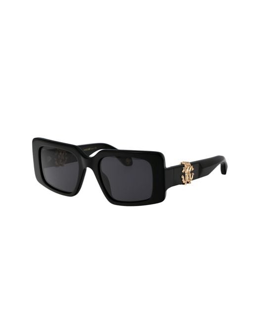 Roberto Cavalli Black Rectangular Frame Full Rim Sunglasses