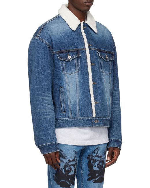 we11done Blue Logo Denim Jacket for men