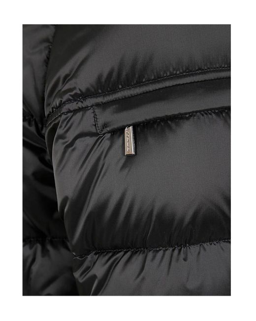Moorer Blue Padded-Design Hooded Jacket for men