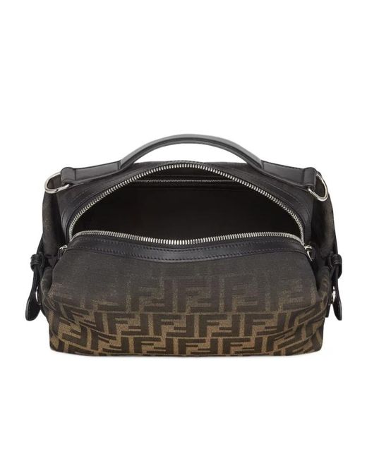 Fendi Brown Ff Jacquard Eclissi Siesta Small Clutch Bag for men