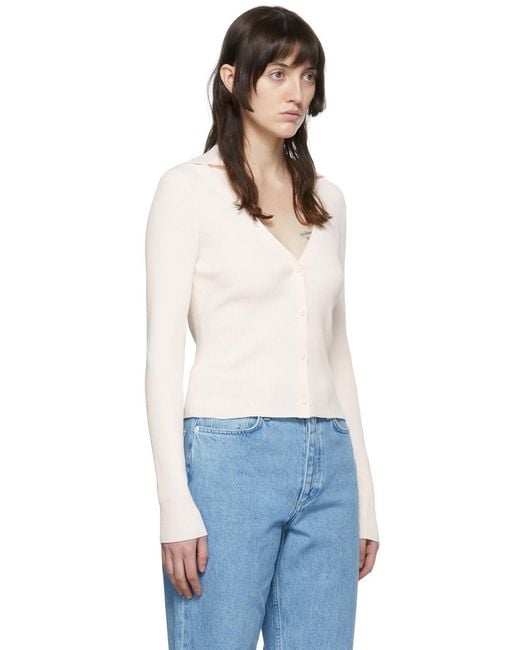 Rag & Bone White Ribbed Knitted Cardigan