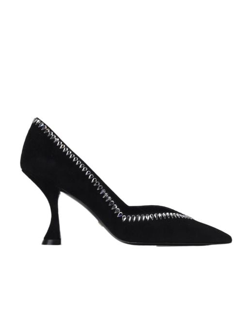 Stuart Weitzman Black Cusp High-Heeled Shoes