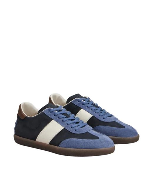 Tod's Blue Low Top Lace-Up Sneakers for men