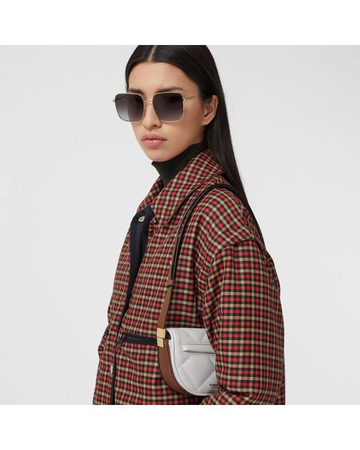 Burberry White Mini Quilted Olympia Bag