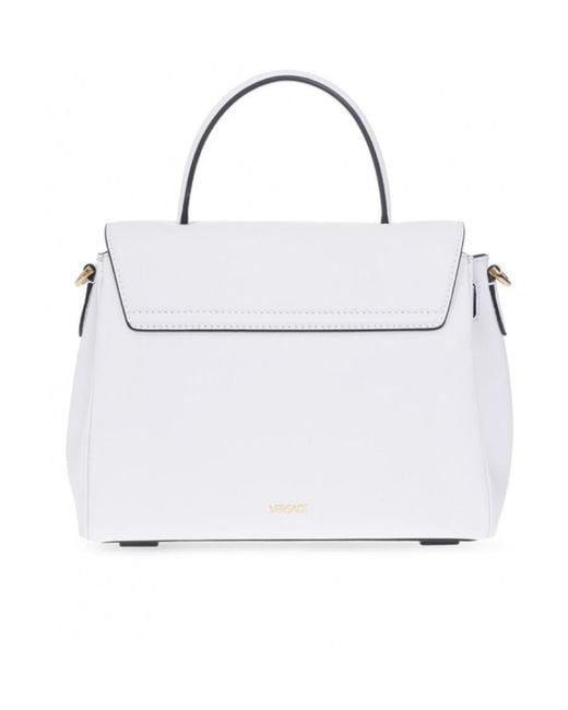 Versace White La Medusa Medium Shoulder Bag