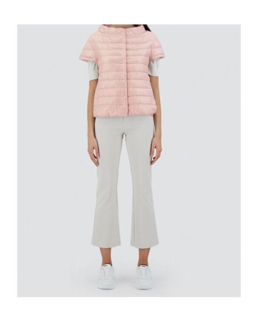 Herno Pink Short-Sleeve Quilted Jacket