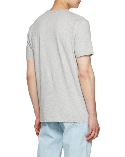 Maison Kitsuné Gray Maison Kitsuné Chillax Fox Patch T-Shirt for men
