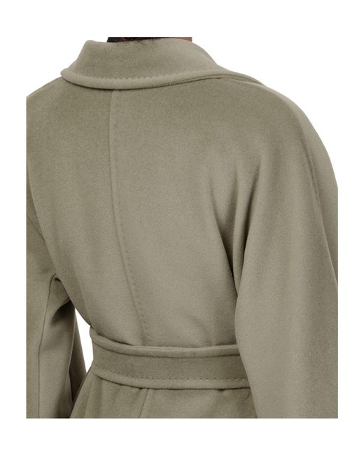 Max Mara Gray Lapel Long-Sleeved Coat