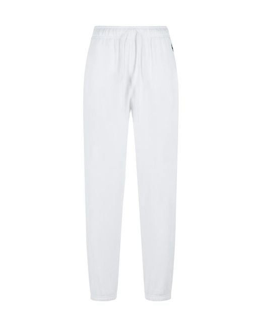 Polo Ralph Lauren White Logo-Embroidered Drawstring Pants