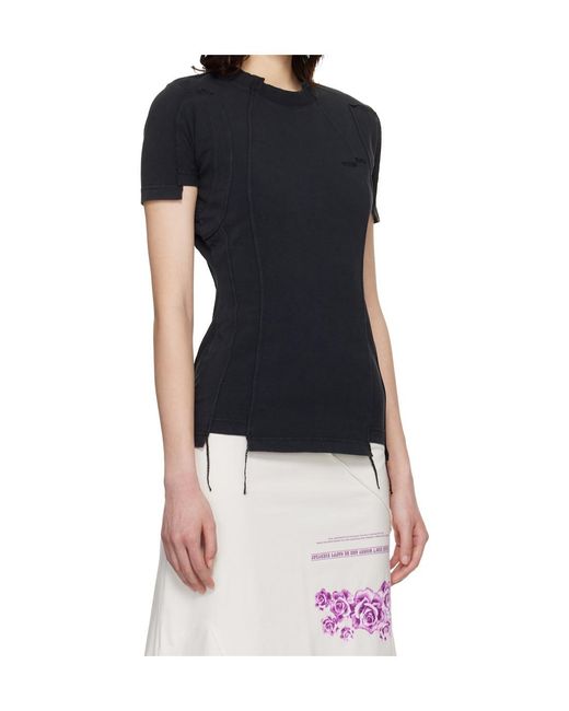 Vetements Black Embroidered Logo Short-Sleeve T-Shirt