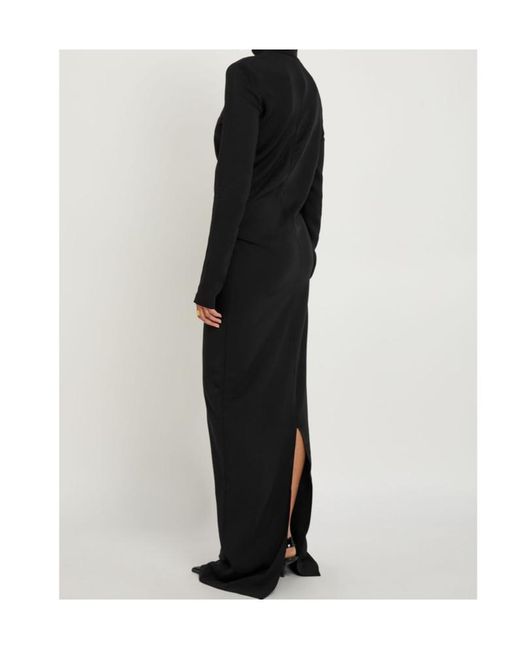 Totême  Black High-Neck Stretch-Crepe Maxi Dress