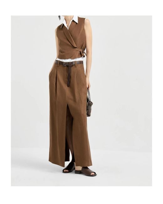 Brunello Cucinelli Brown Diagonal Vest