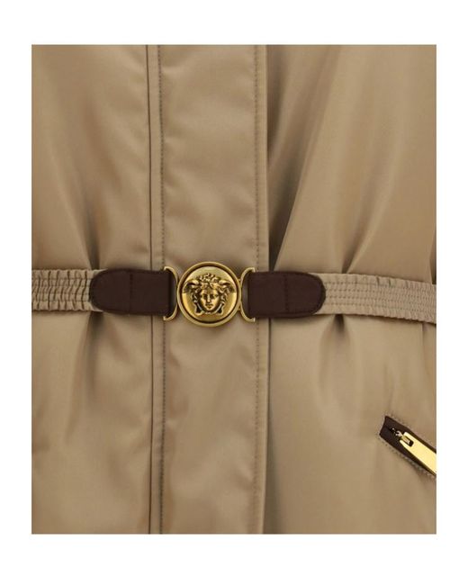 Versace Brown Long-Sleeved Belted Jacket