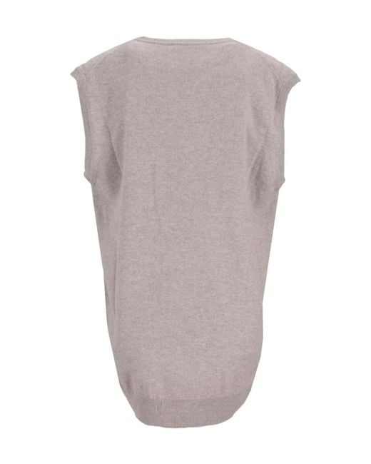 Lela Rose Gray V-Neck Knitwear