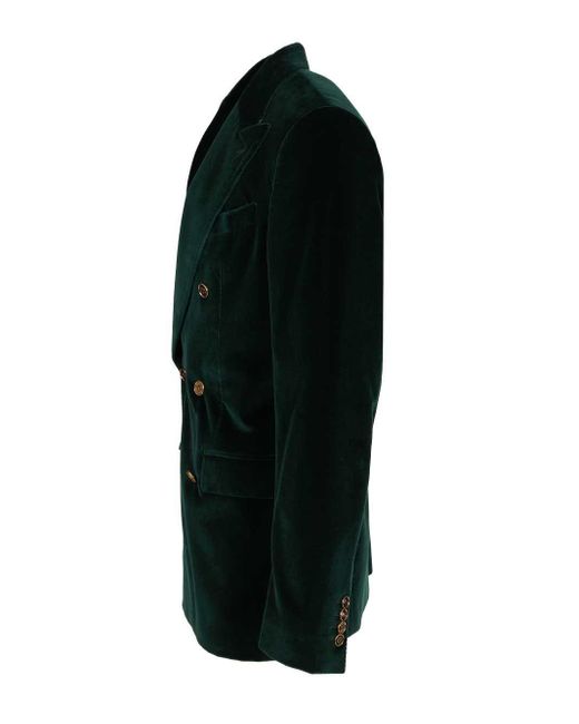 Dolce & Gabbana Black Double-Breasted Velvet Blazer for men