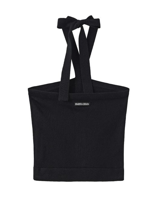 Marissa Chiara Black Halter Neck Tube Top