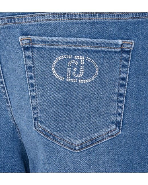 Liu Jo Blue Logo Embellished Trousers