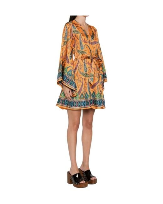 Etro Yellow Pattern-Printed Midi Dress