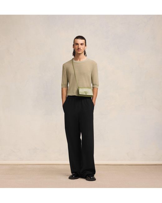 AMI Black Ami Elastic Waistband Logo Plaque Pants for men