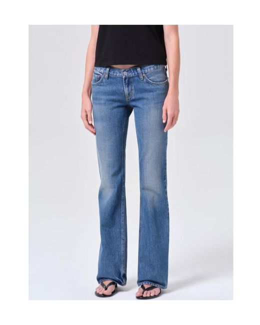Agolde Blue Low-Rise Bootcut Jeans