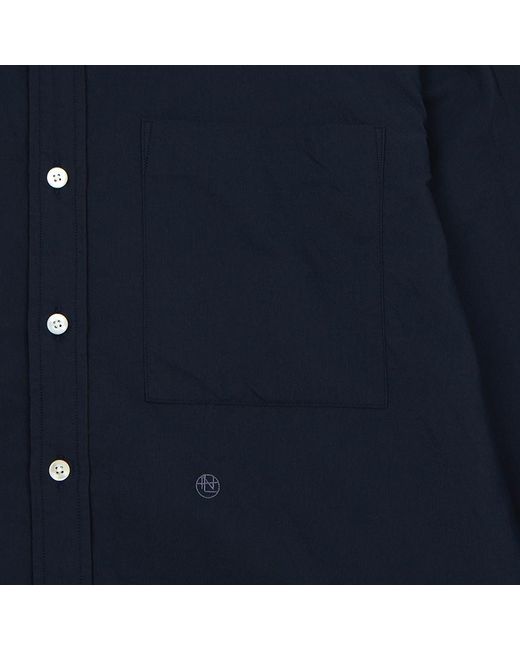 Nanamica Blue Lapel Long Sleeve Shirt