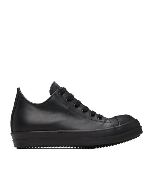 Rick Owens Black Low-Top Casual Sneakers for men