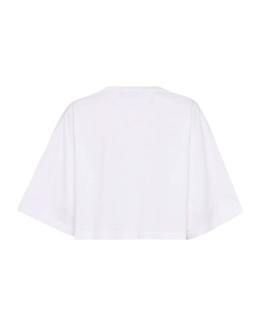 DSquared² White Cropped Oversize Fit T-Shirt
