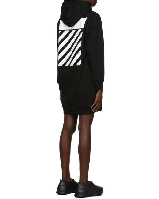 Off-White c/o Virgil Abloh Black Diag-Stripe Hoodie Dress