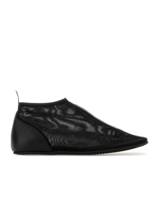 GIMAGUAS Black Mesh Ankle Slip-On Sneakers