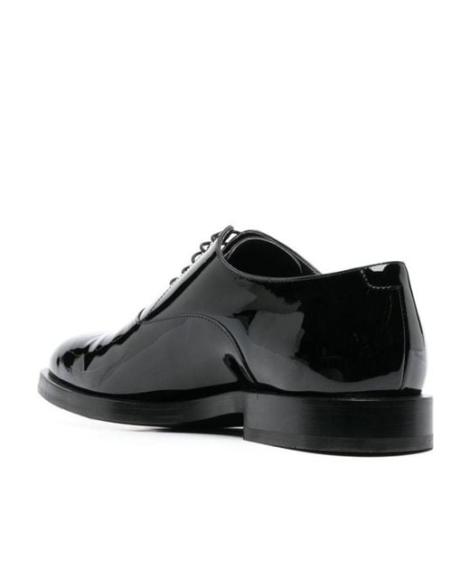 Brunello Cucinelli Black Round Toe Lace-Up Oxford Shoes for men
