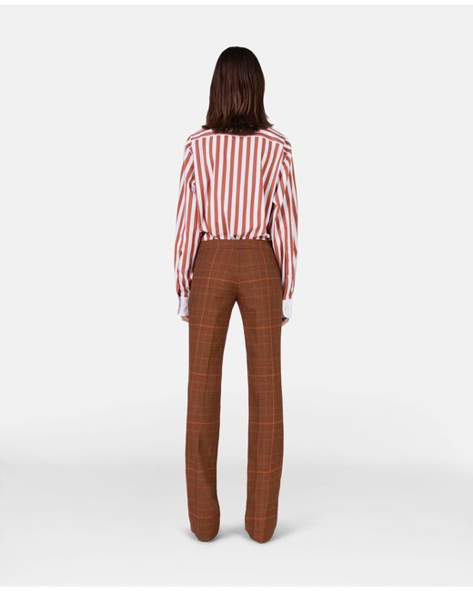Stella McCartney Brown Prince-Of-Wales Mid Rise Trousers
