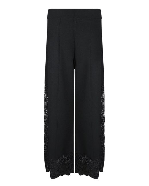 Ermanno Scervino Black Lace-Panelled Trousers