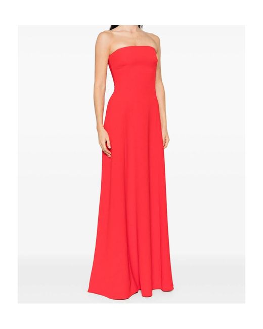 Solace London Red London Strapless Maxi Dress