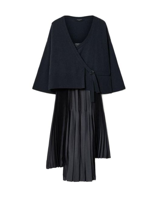 AllSaints Blue Lucille 2-In-1 Midi Dress