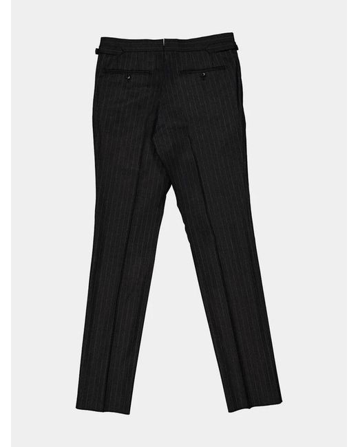 Tom Ford Black Pinstripe Tailored Trousers for men