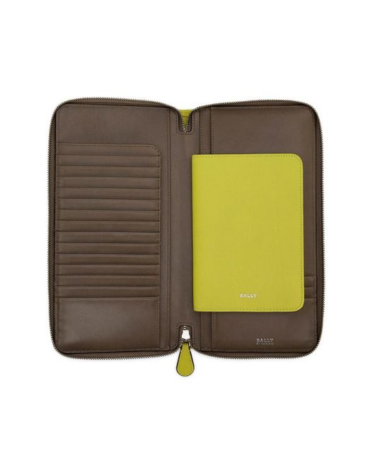 Bally Yellow Logo Details Wallet
