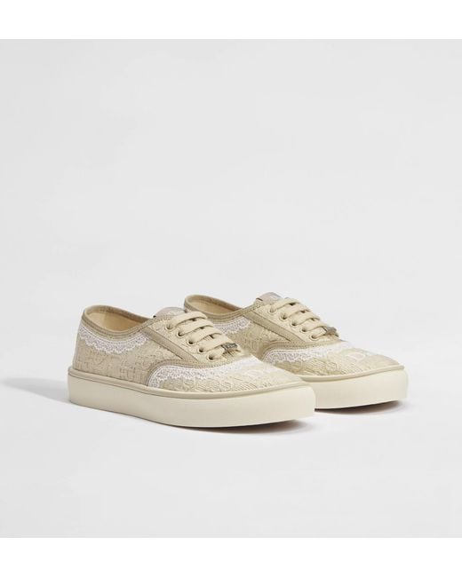 Dior White Lace-Up Sneakers