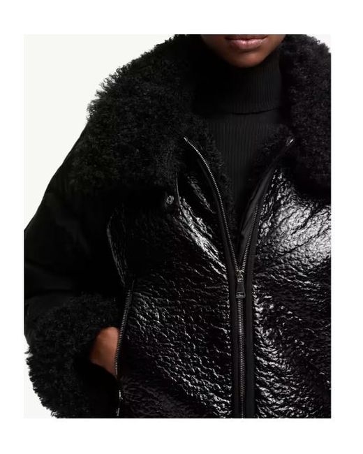 Moncler Black Rubrouk Teddy-Trimmed Short Down Jacket