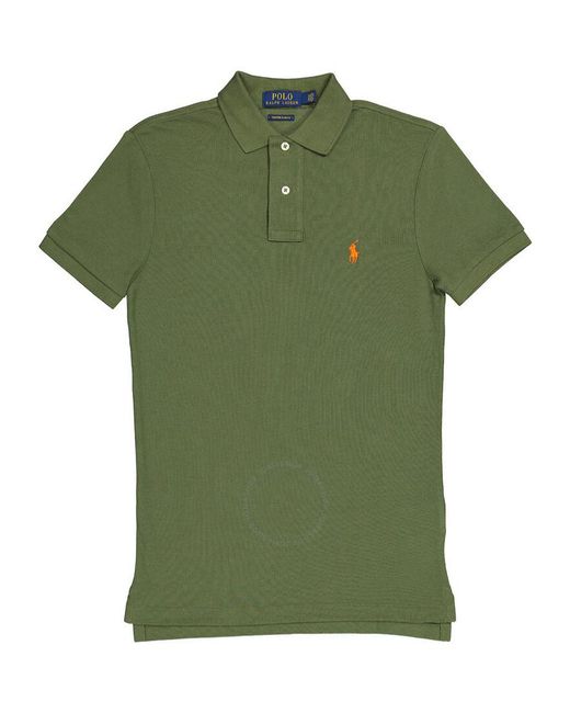 Polo Ralph Lauren Green Logo-Embroidered Straight Hem Polo Shirt for men