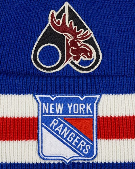 Moose Knuckles Blue Nhl X Rangers Beanie for men