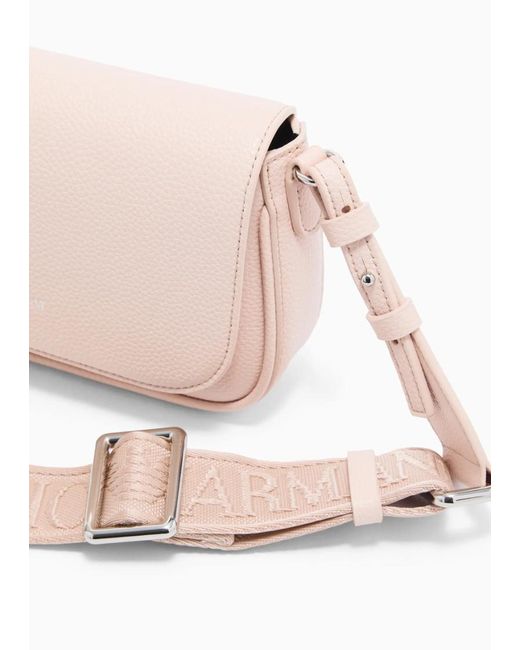 Emporio Armani Pink Logo Strap Shoulder Bag