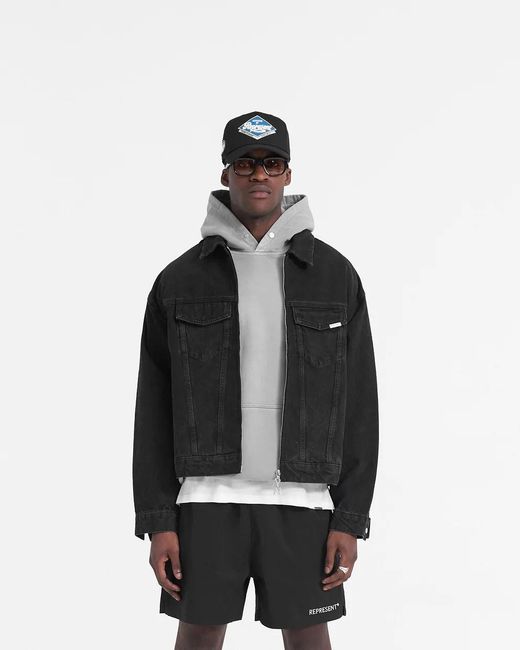 Represent Black R4 Denim Jacket for men