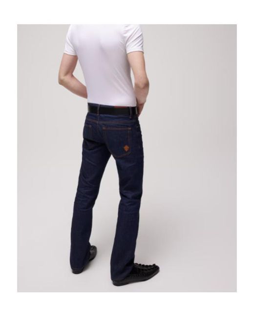 Gucci Blue Logo Patch Jeans for men
